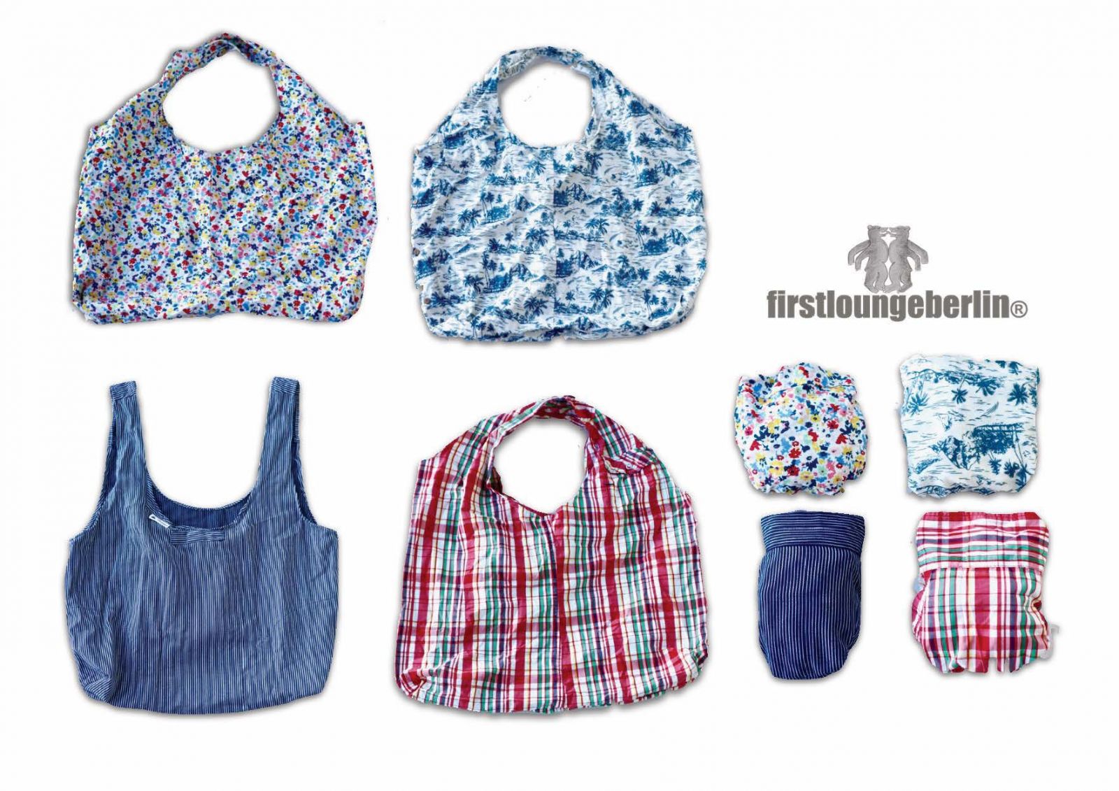 UPCYCLING Projekt - Aus Herrenhemd schnell und einfach Einkaufsbeutel Einkaufstasche mit eingenähtem Beutel nähen ohne Schnittmuster firstloungeberlin